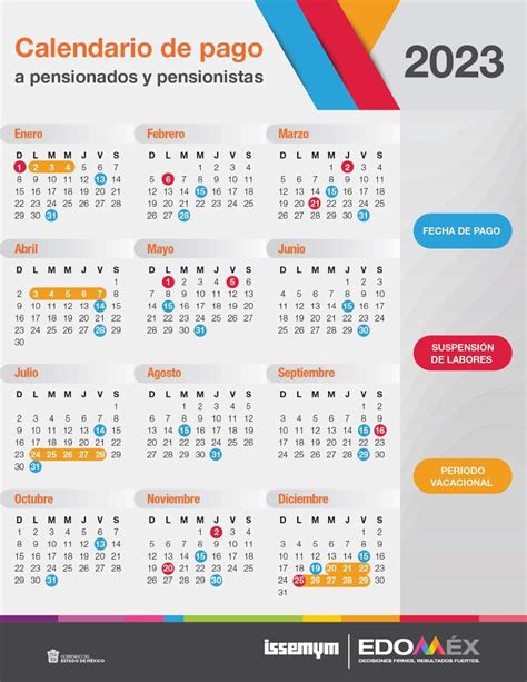 calendario de jubilados y pensionados 2023